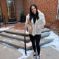 Diana Shaggy Notch Collared Faux Fur Coat