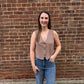 Noelle Textured Tank Top in Milk Shake