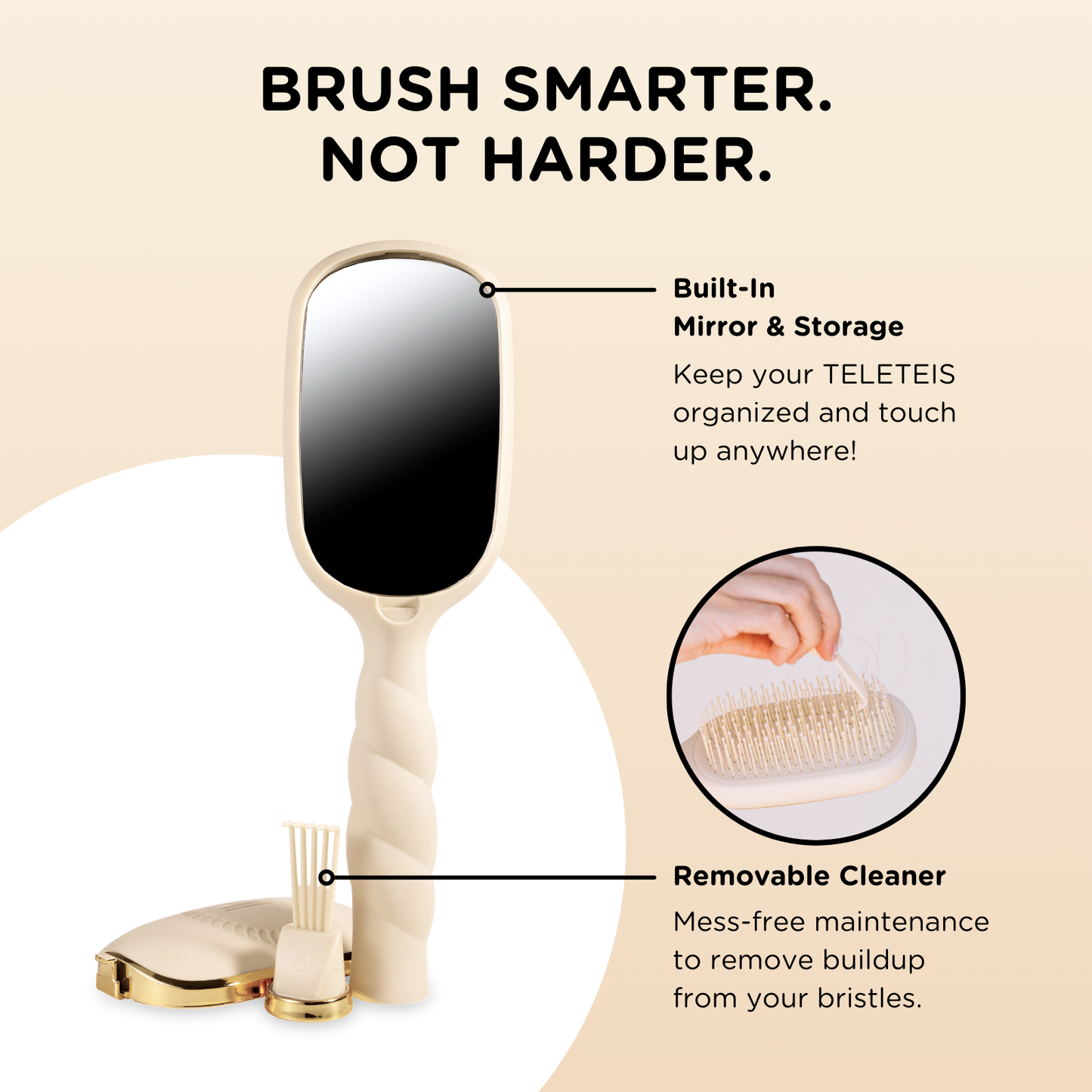 Detangler Hair Brush for Thick Hair in Tan