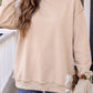 Brynna Mock Neck Oversized Sweatshirt in Oat