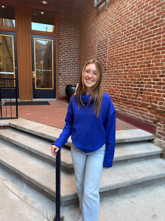 Brynlee Blue Turtleneck Sweater