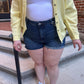 Jenn High Rise Raw Cut Shorts  in Plus Size
