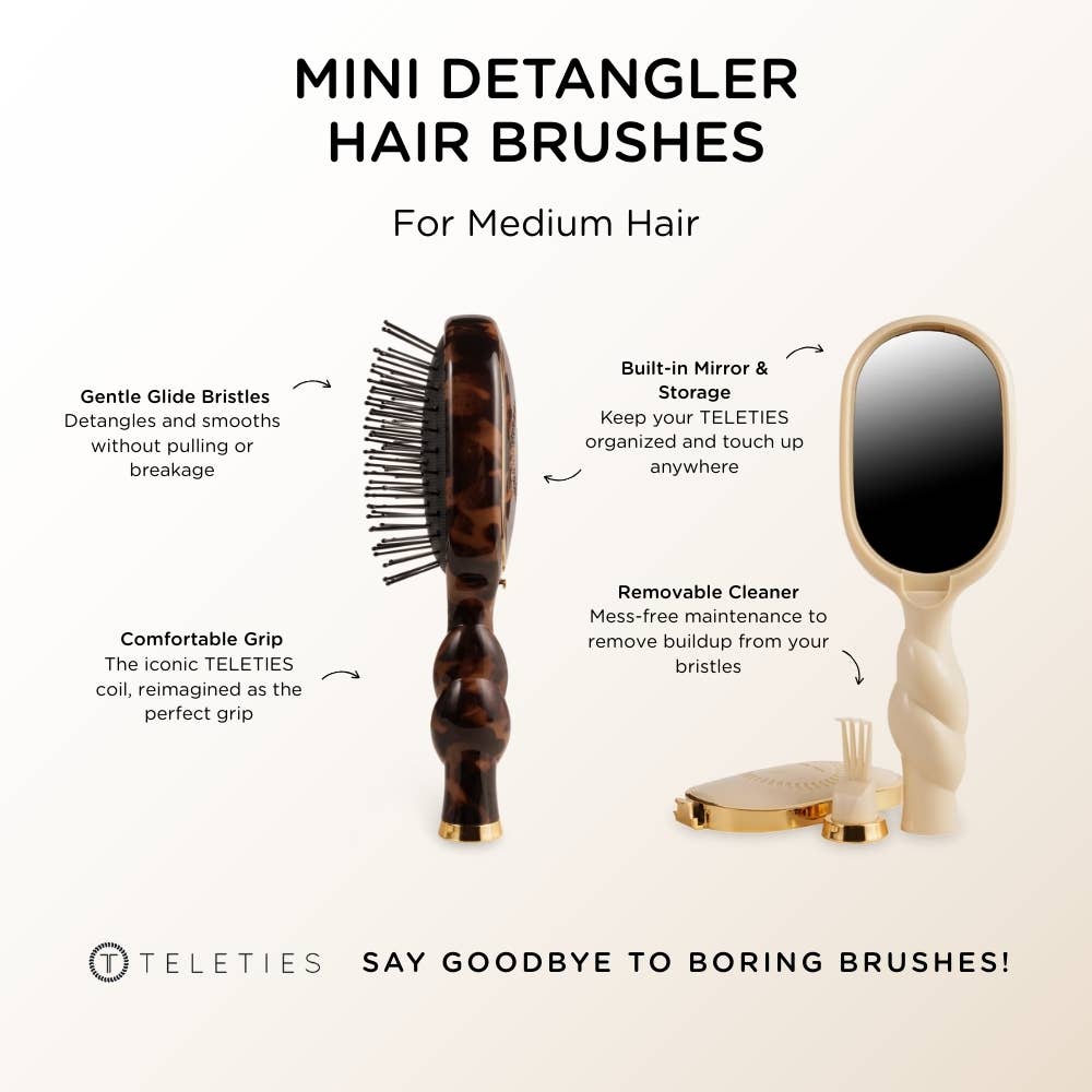 Mini Detangler Brush for Medium Hair in Tan