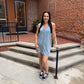 Solace Jersey Denim Mini Dress in Light Denim
