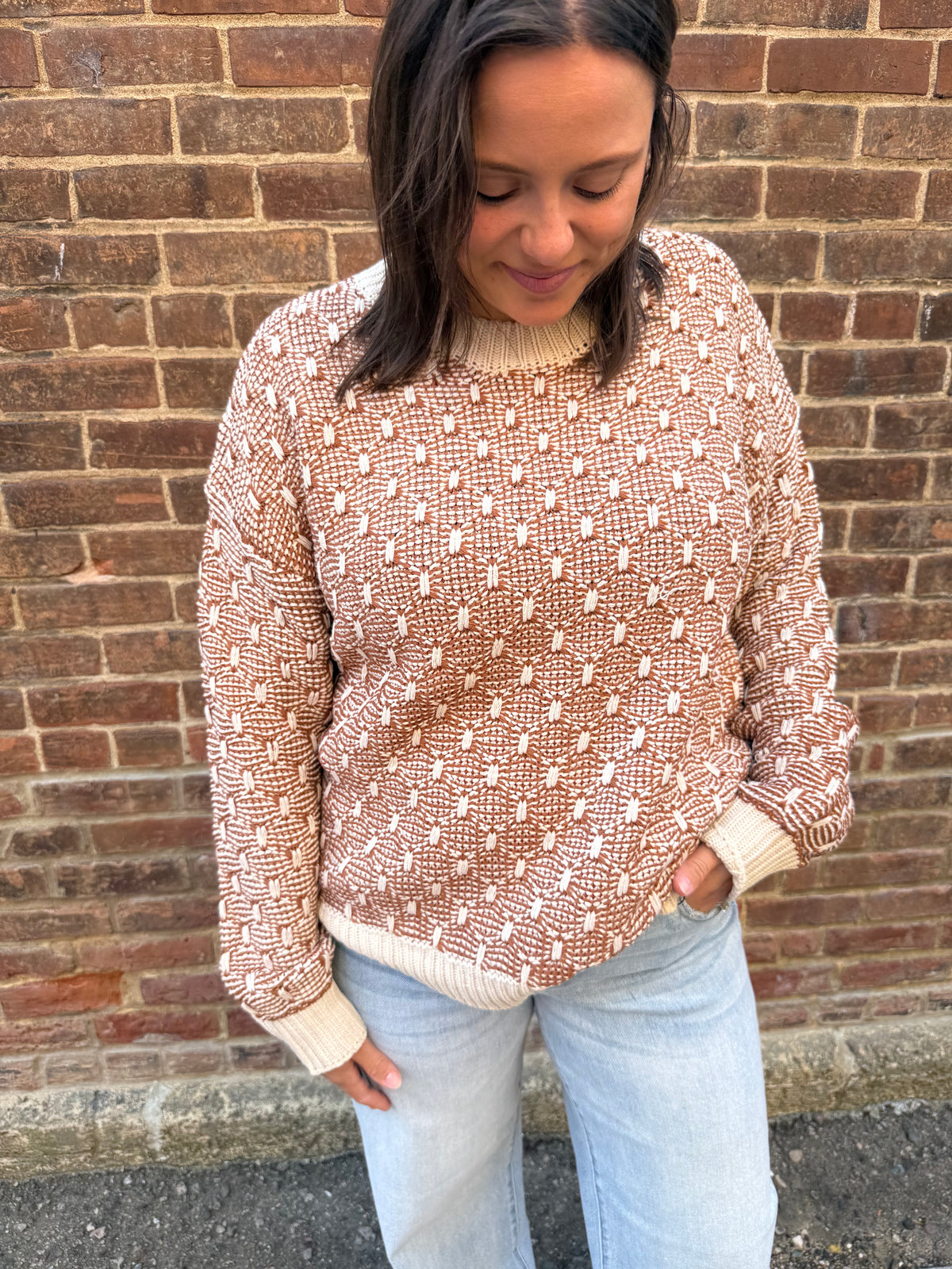 Kellie Two-Toned Texture Weave Sweater