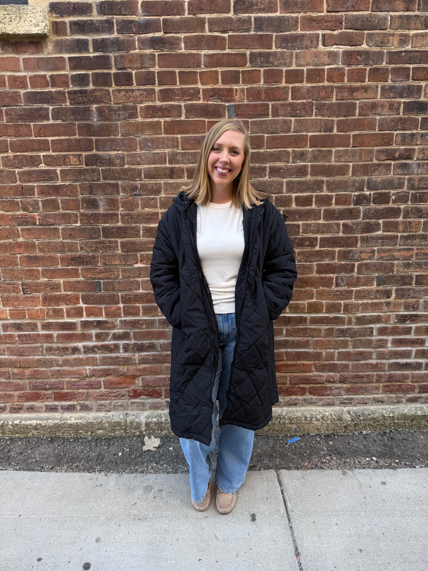 Norah Quilted Puffer Jacket in Black
