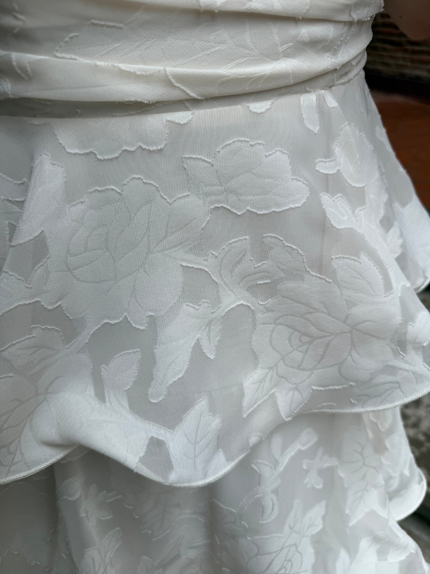 Molly Jacquard Tiered Maxi Dress in Cream