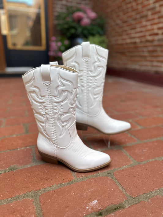 Lucy Tall White Cowgirl Boots