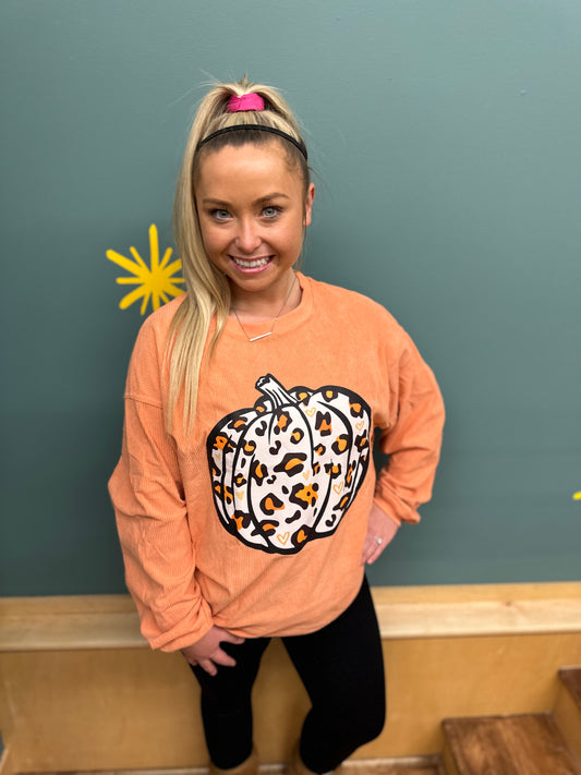 Leopard Pumpkin Graphic Sweatshirt