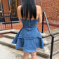 Sierra Western Stitch Sweetheart Denim Minidress