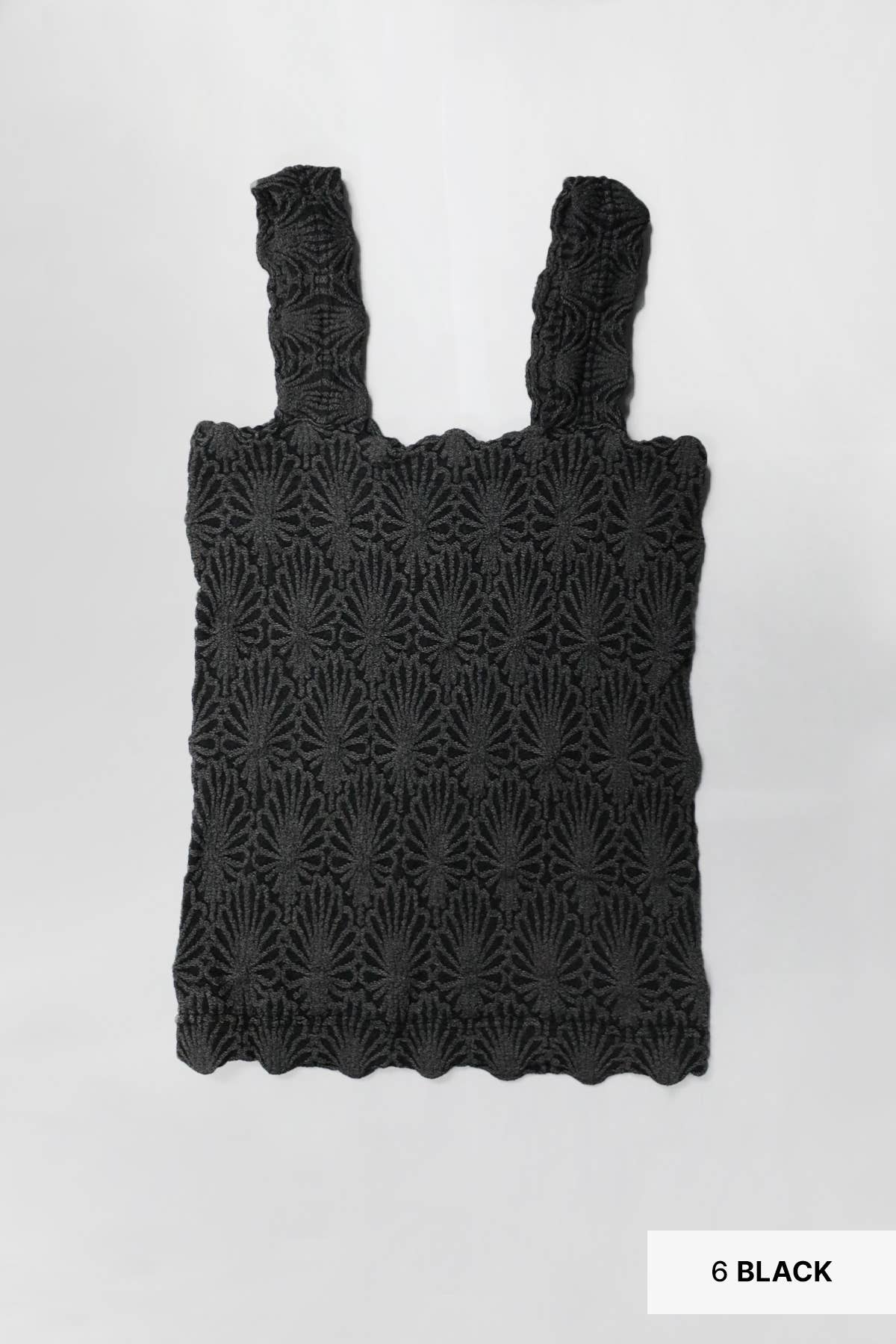 Lace Textured Square Top in Pale Banana