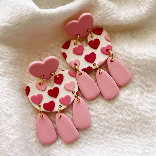 Audrey Heart Patterned Dangles