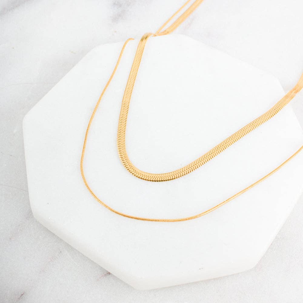 Brooke Layered Chain Necklace in Silver