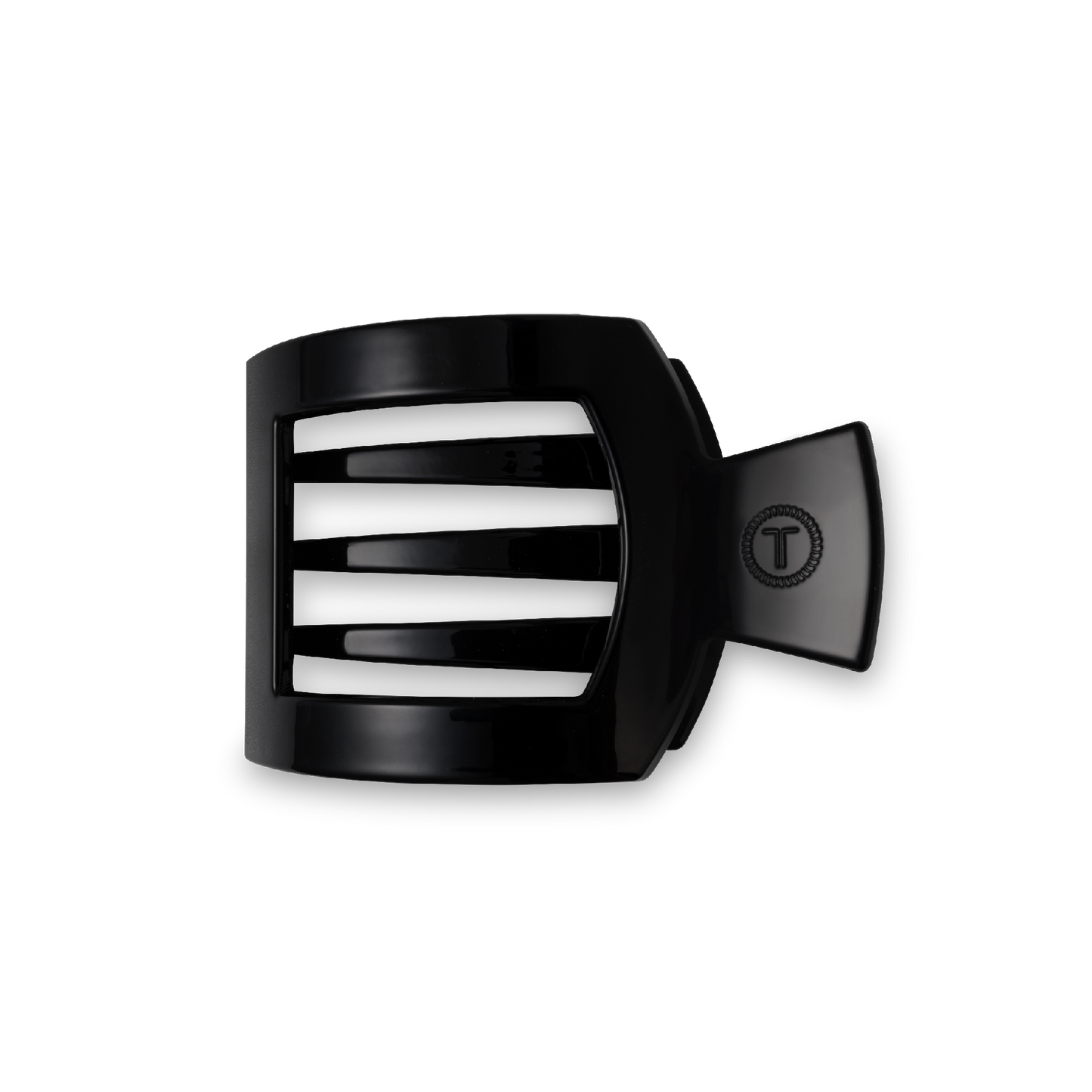 Square Flat Hair Clip Small in Jet Black