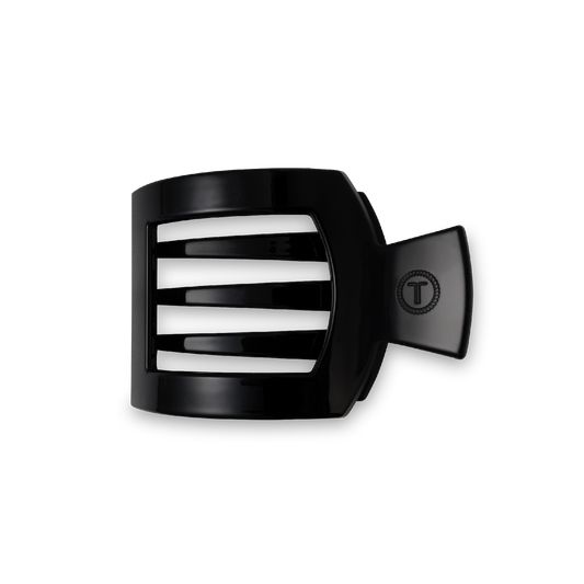 Square Flat Hair Clip Small in Jet Black