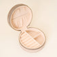 Round Velvet Jewelry Case-Floral Tan