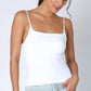 Clean Line Square Cami in White