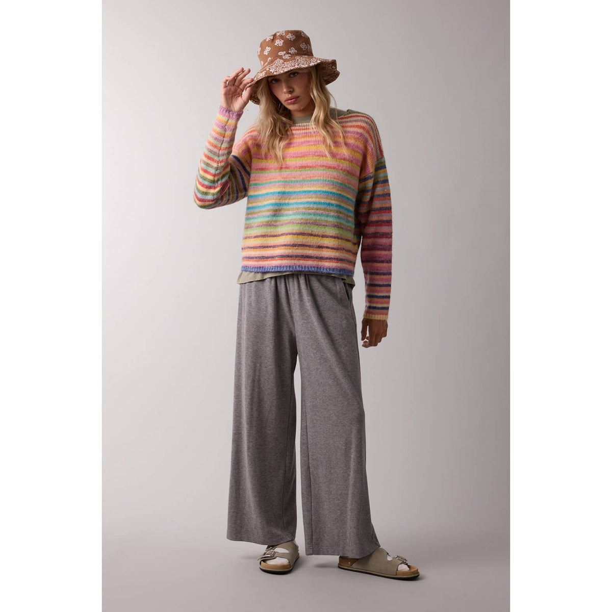 Kiley Rainbow Knit Sweater Crewneck