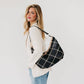Sienna Slouchy Woven Shoulder Bag in Gold Metallic Diamond Black