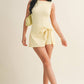 Sleeveless Wrap Tie Front Dress in Lemon