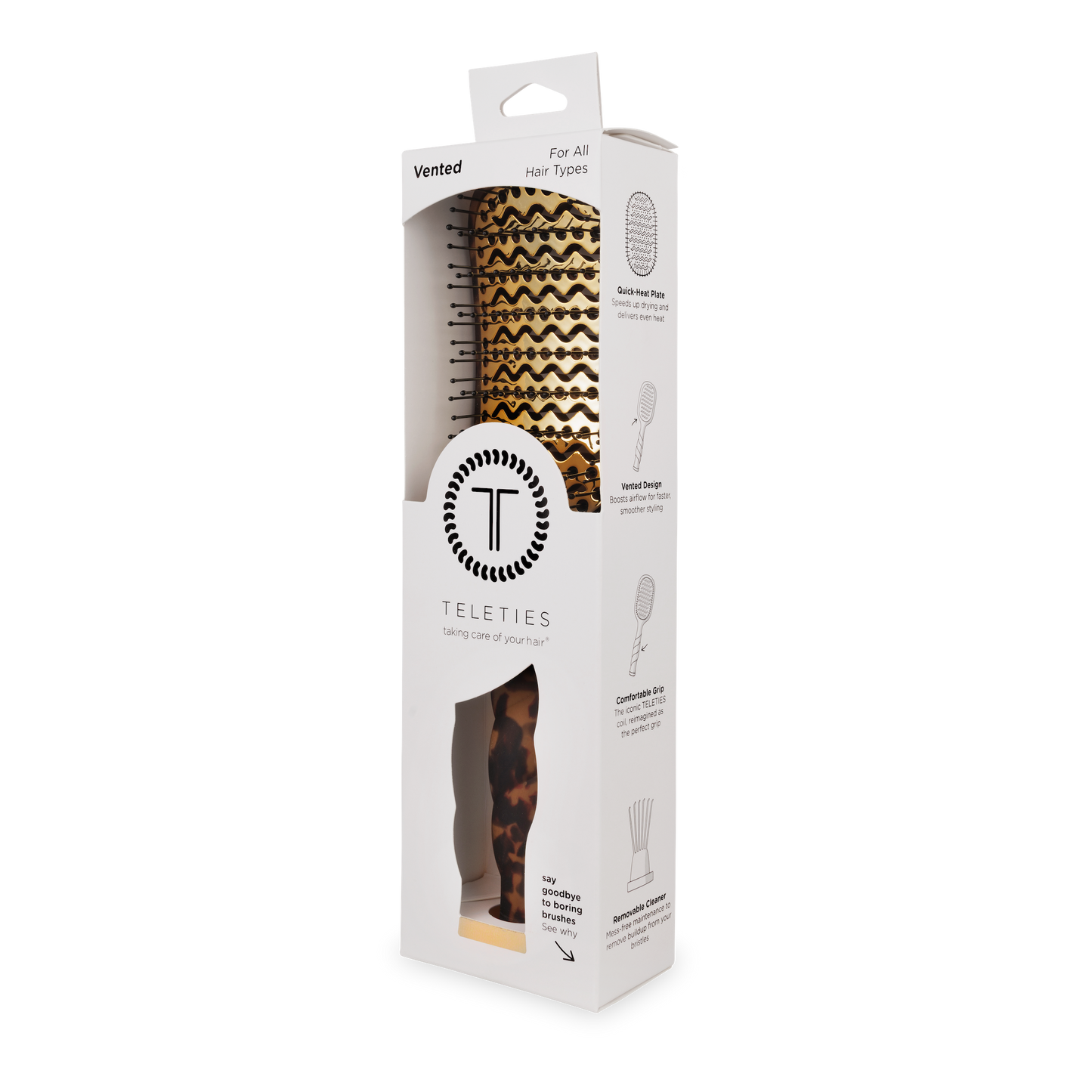 Teleties Vented Hair Brush in Tortoise