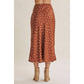 Hailey Satin Polka Dot Skirt in Burnt Orange