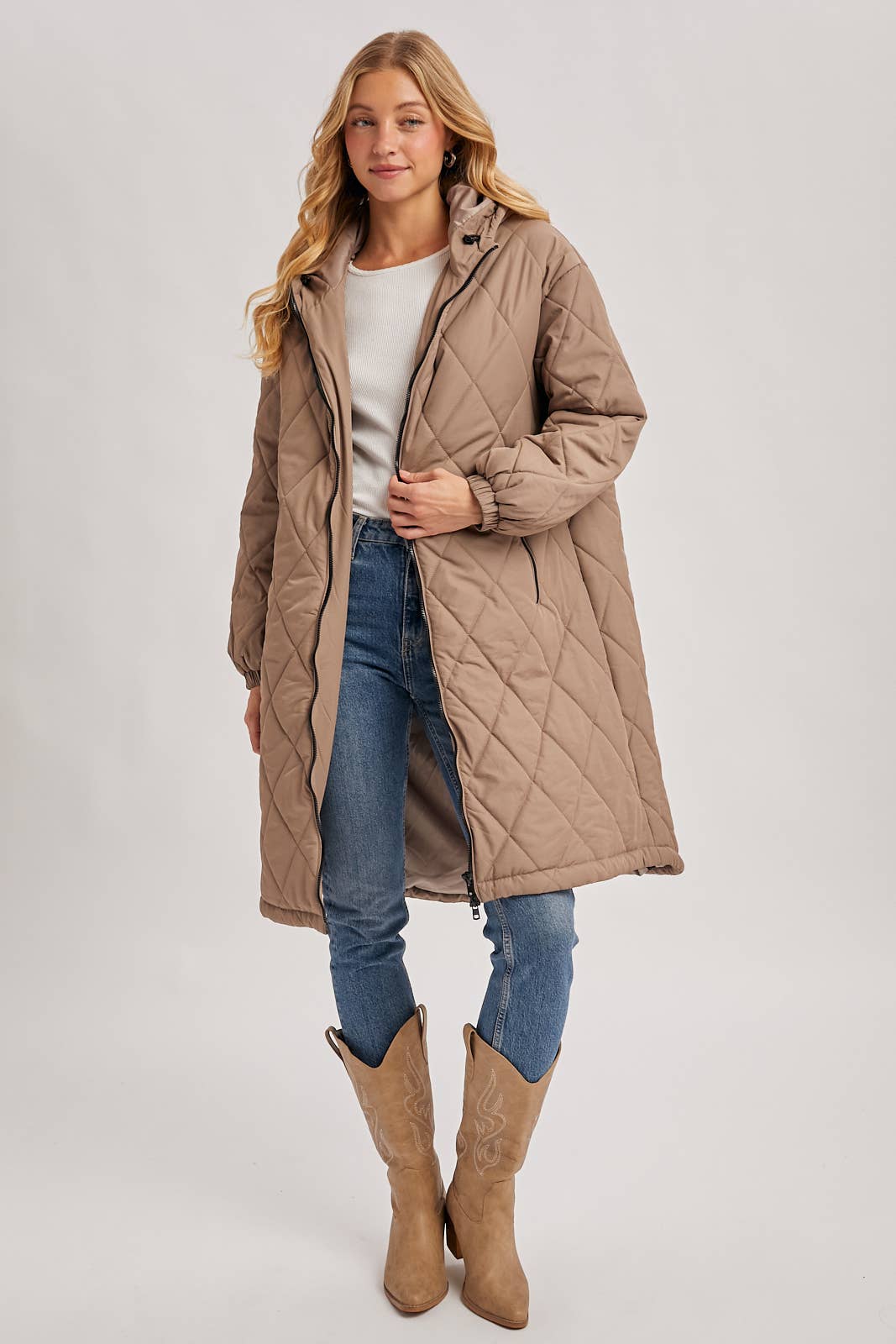 Norah Quilted Puffer Jacket in Black