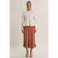 Hailey Satin Polka Dot Skirt in Burnt Orange