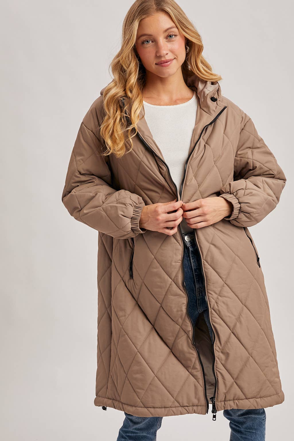Norah Quilted Puffer Jacket in Black