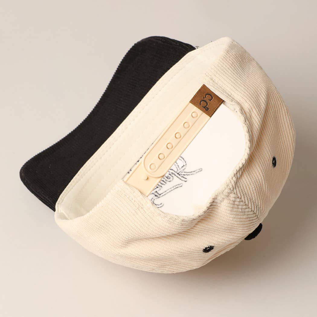 Fuck Off Corduroy Trucker Baseball Cap in Black