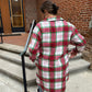 Ophelia Red, Green & White Plaid Long Flannel