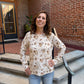 Kelly Floral Sweater in Taupe
