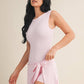 Sleeveless Wrap Tie Front Dress in Lemon