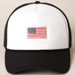 American Flag Trucker Hat in Black