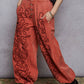 Kristina Floral Embroidered Joggers in Dried Apple