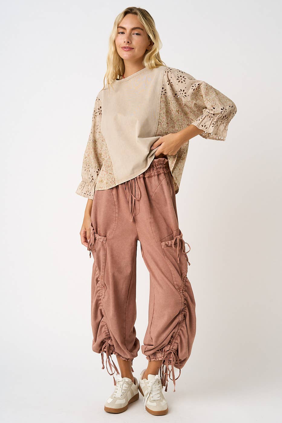 Klara Washed French Terry Drop Balloon Mauve