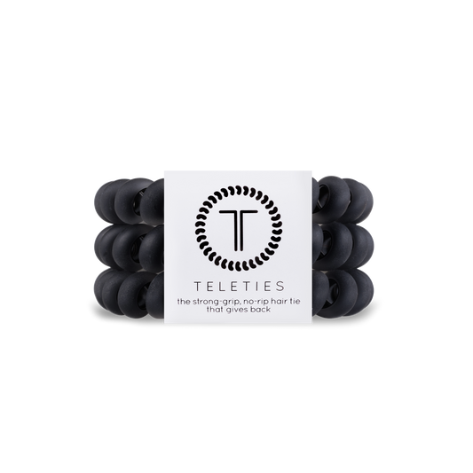 Large Matte Black Hair Ties