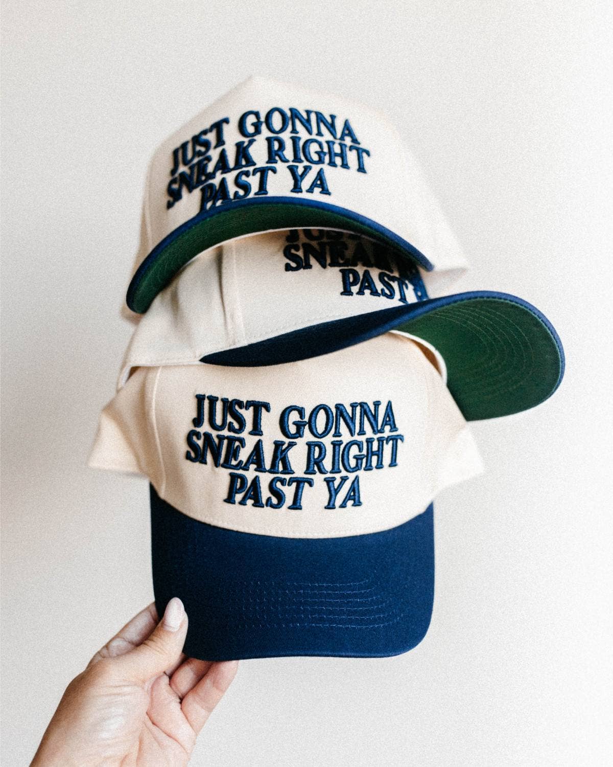 Just Gonna Sneak Right Past Ya Trucker Hat Navy