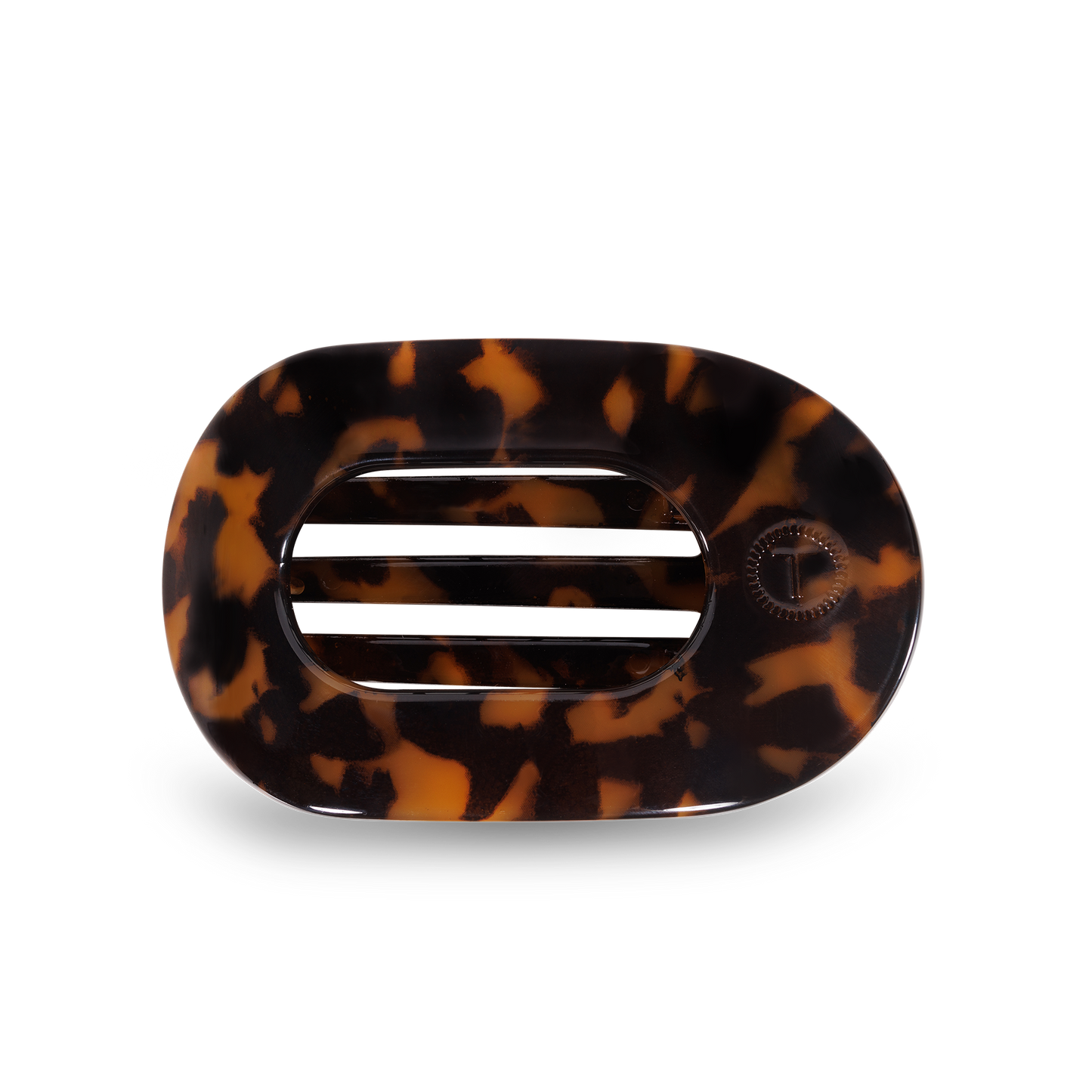 Small Tortoise Round Flat Hair Clip