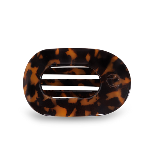 Small Tortoise Round Flat Hair Clip