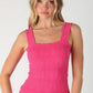 Lace Textured Square Top in Pale Banana