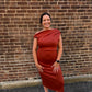 Lauren One Shoulder Midi Dress in Rust