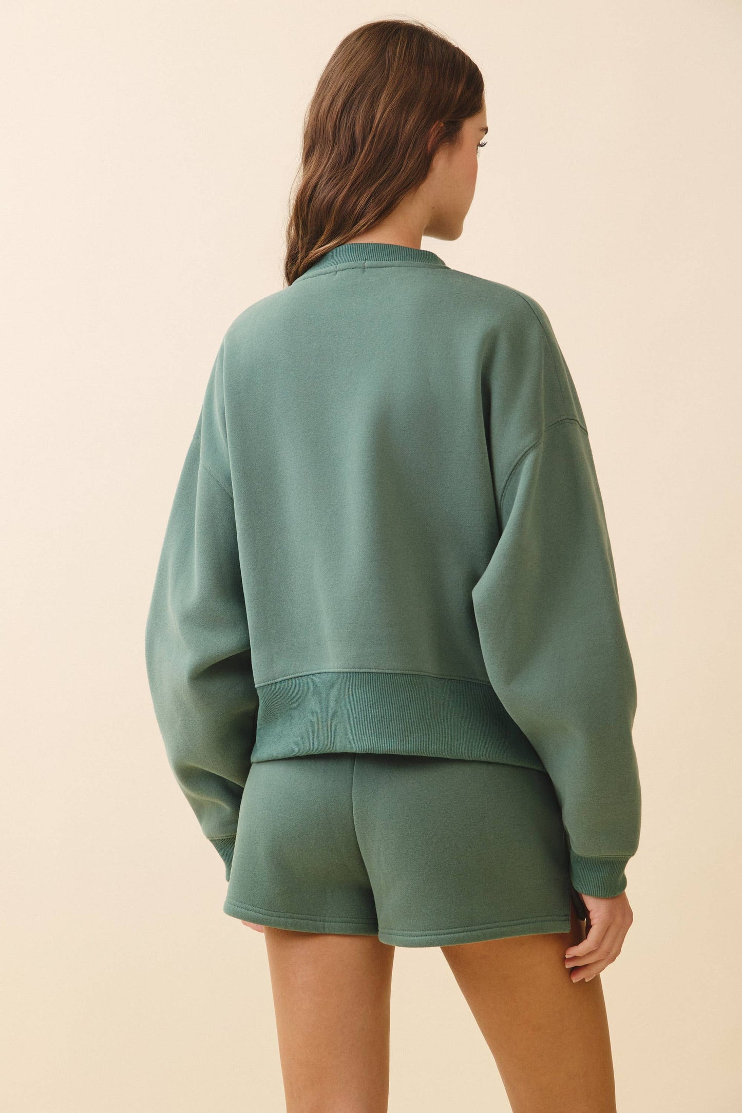 Green Dropped Shoulder Sweatshirt