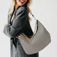 Sienna Slouchy Woven Shoulder Bag in Brown