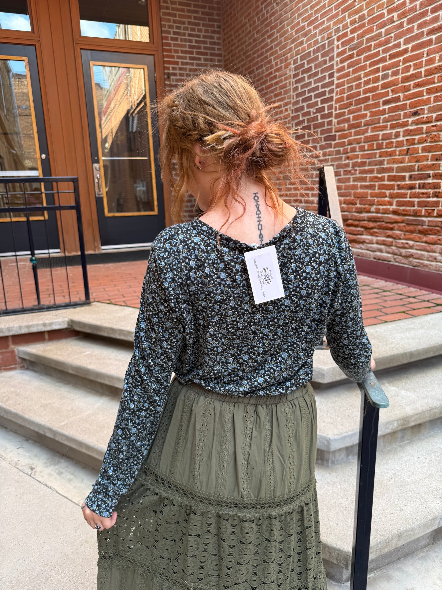 Haley Crew Neck Jersey Floral Top