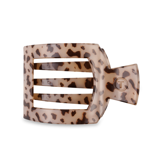 Square Flat Hair Clip Large in Blonde Tortoise