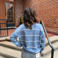 Hannah Striped Sweater in Light Blue