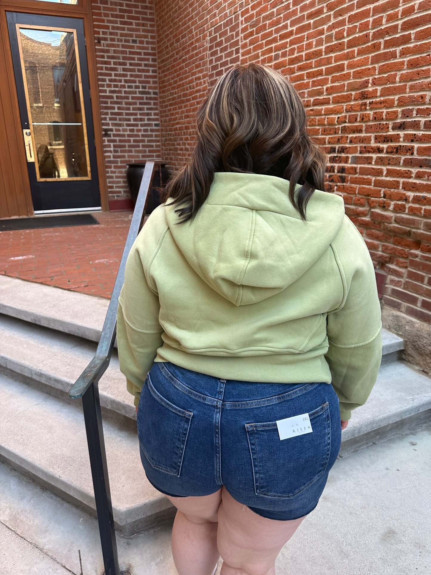 Drea Half-Zip Hoodie in Sage