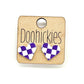 School Spirit Checkered Heart Stud Earrings in Purple