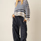 Klara Washed French Terry Drop Pocket Pant in Black